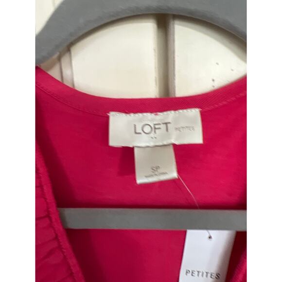 NWT Loft size SP small petite bright pink stretch knit dress - Picture 2 of 3